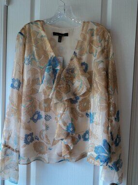 Women's Long Sleeve Romantic Flounce Blouse **NWT**